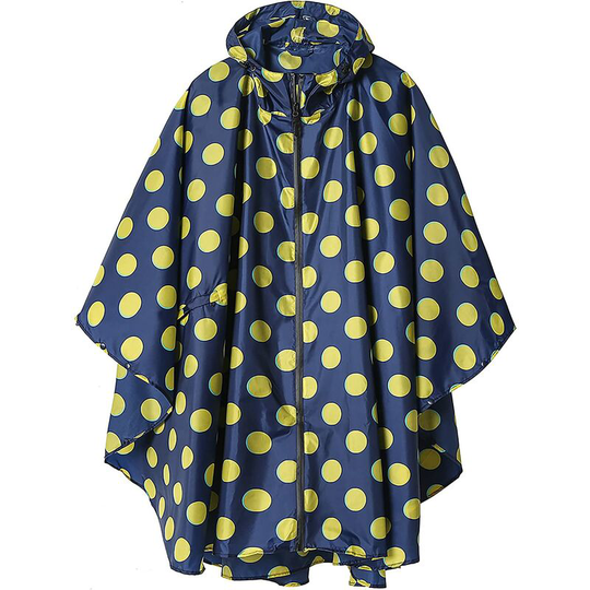 Kartokner - Rain Poncho Jacket Coat Hooded for Adults with Pockets, Free Size (Yellow Point)