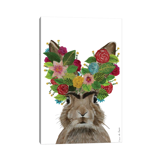 Frida Kahlo Rabbit White by Coco de Paris - Painting on Canvas
