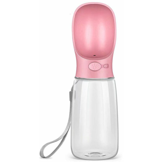 Portable Pet Water Bottle, Dog & Cat Water Bottle, Pet Drink Bottle, Pink (550ml) Soekavia