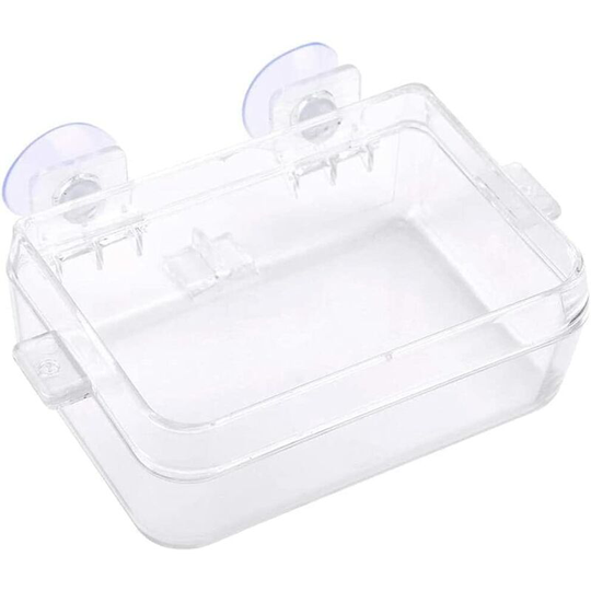 Reptiles Feeder, Amphibians Reptiles Anti-Escape Food Bowl Transparent Suction Cup Worm Feeding Basin for Gecko Snakes Chameleon Iguana Lizard,Iguana