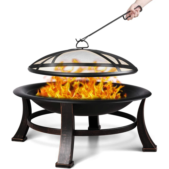 Acampo 29.97Cm H x 76.2Cm W Iron Charcoal Outdoor Fire Pit