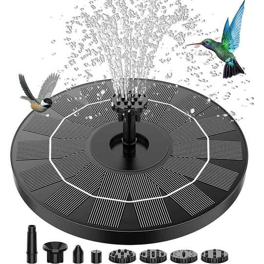 Outdoor Floating Solar Fountain 3.5W Solar Pond Pump with 6 Nozzles for Bird Bath Aquarium Garden Fountain