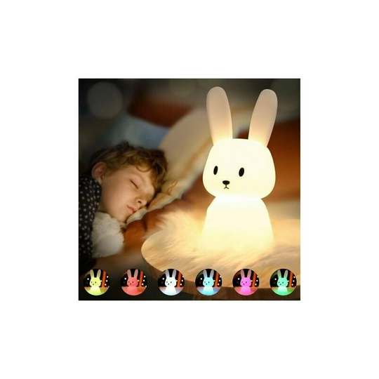 Echoo - Rabbit Night Light Baby Touch 7 Colors usb Rechargeable Can Be Timed Night Light Child Deco Lamp For Decoration Christmas Kid Room Birthday