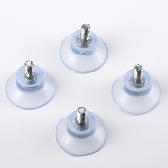 4 x suction cups ø 30 mm with 8mm thread with transparent nuts