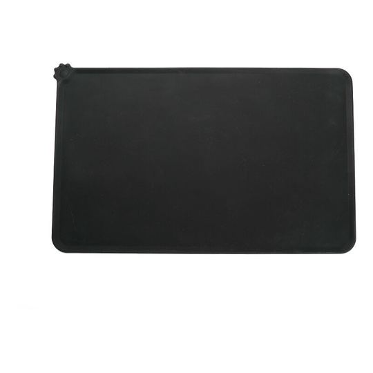 Non-Slip Pet Feeding Mat, Bowl Mat for Cat and Dog, Waterproof, 47×30cm, Black