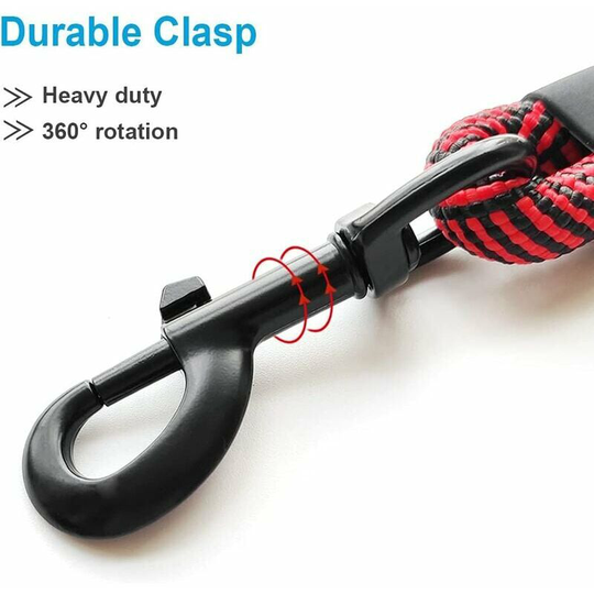 Leave for dogs in robust rope 128cm long in robust nylon with soft padded handle - for animals outdoors, walking, play, exploration (red)