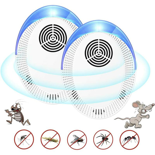 Benobby Kids - 2pcs Ultrasonic Pest Repeller, Electronic Portable Mouse/ Spider Insect Repellent, Safe and Silent Plug-in Pest Control, Repelling