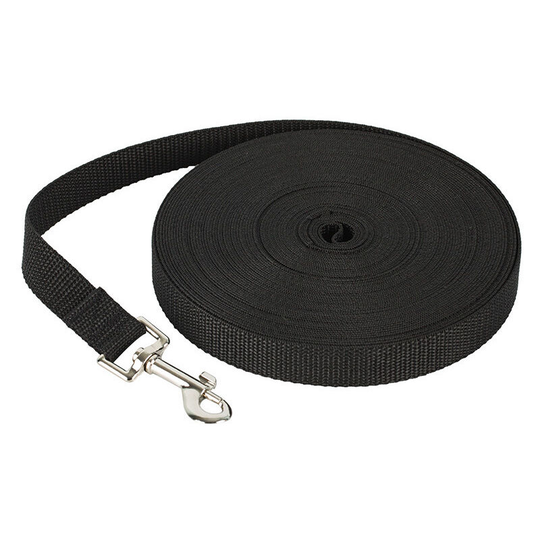 Nylon Training Leash for Small Medium Dogs, Dog/Puppy Leash for Obedience Reminder Training, Camping - Black 10m x 2cm