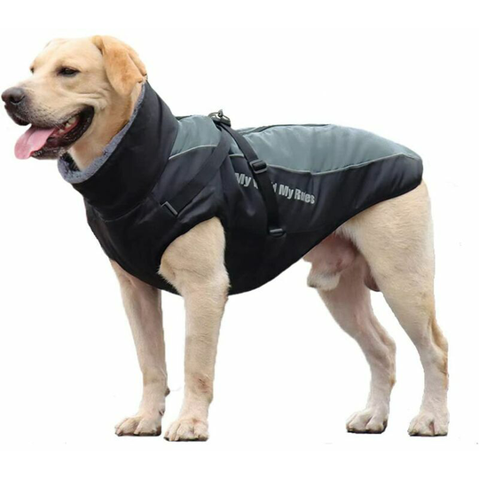 Dog Winter Coat Waterproof Jacket Warm Reflective Soft Plush Puppy Vest Adjustable Clothes for Pet Small Medium-Large Dogs (xl, Grey)