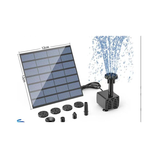 Solar Fountain Pump 1.5W square Solar Water Pump Floating Fountain Built-in with 6 Nozzles - Muff
