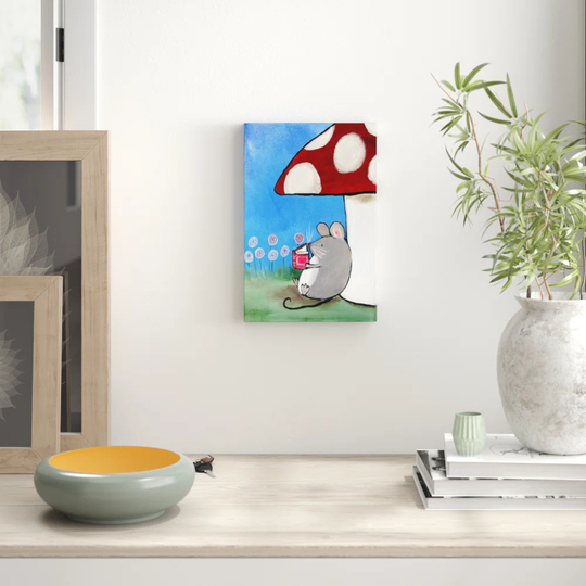 'Book Mouse' by Andrea Doss Art Print Wrapped on Canvas