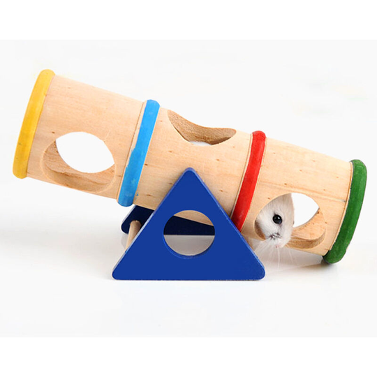 Kartokner Hamster Swing Wooden Hamster Toy Squirrel Gerbil Small Animals Multicolor Wooden Swing for Hamster Toy for Pets