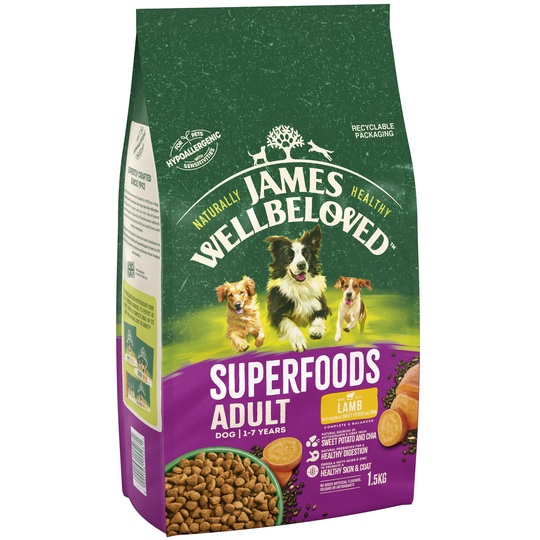 James Wellbeloved Adult Superfoods - Lamb with Potato & Chia - 1.5kg
