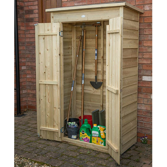 Wooden Pressure Treated Pent Tall Garden, Patio Store, Shed Double Door