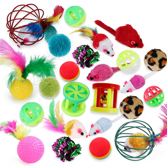 Cat Toy Interactive Cat Toys 24PCS Variety Pack Set Having Fun Exercise Playing Toy for Pet Cat,model:Multicolor