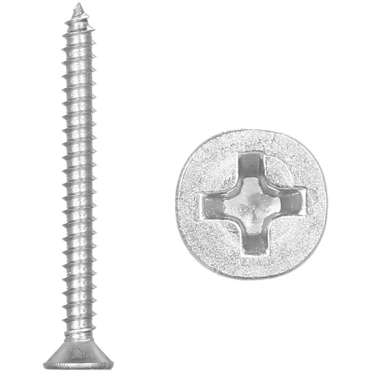 A2 DIN7982 #6 304 3.5mm Stainless Steel Screw Countersunk Self Tapping Wood Screws, 3.5mmx35mm - 3.5mmx35mm