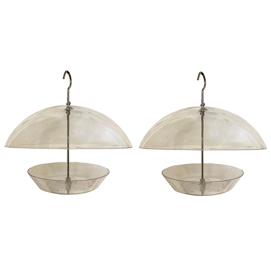 Hanging Bird Feeder with Integral Squirrel Baffle (Set of 2)