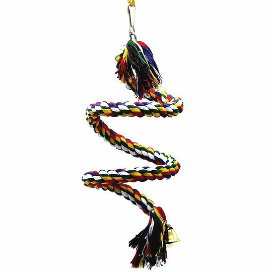 Bird Rope Perch Comfy Cotton Spiral Bungee Swing Climbing Standing Ladder For Bird Cage Parrot Toy Thsinde