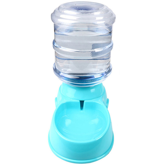 Automatic Pet Water Food Dispenser 3.8L Large Capacity Self-Dispensing Gravity Pet Feeder Waterer Cat Dog Feeding Bowl,Blue - Blue