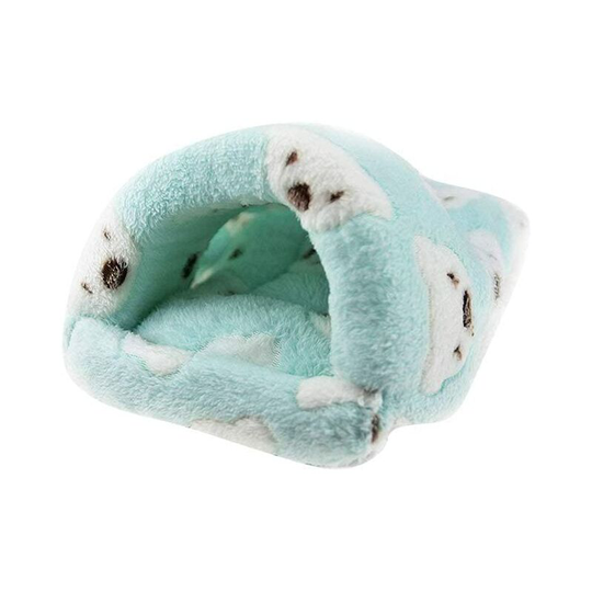 Ratte Hamster House Warm Fleece Winter Bed Small Pet Chili China Rabbit Chinchilla Bed House Cage Nest Hamster Accessories Size s (Green)