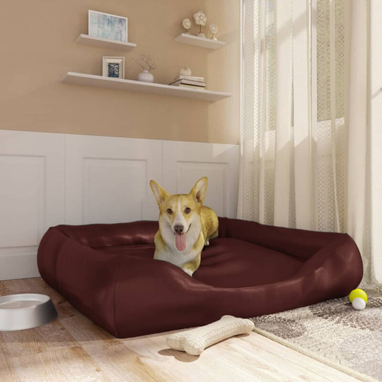 Dog Bed Brown 120x100x27 cm Faux Leather