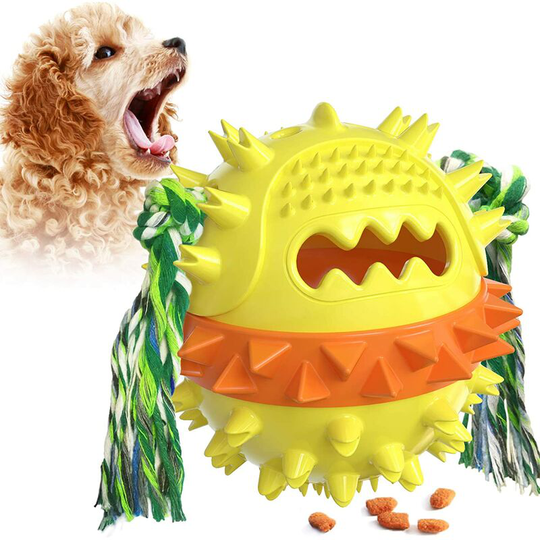 Dog Toy with Suction Cup - Chew Toy - Multifunctional Toy - Pet Teeth Cleaning - Interactive Toy (Yellow)