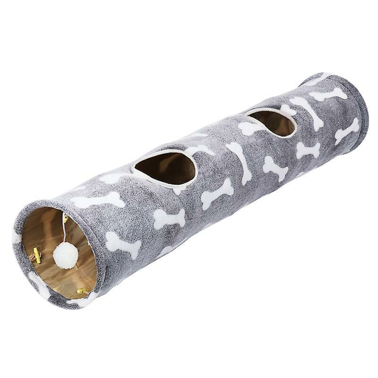 Collapsible Collapsible Cat Tunnel Toy Pet Scratch Resistant Toys Cat Plush Tunnel ToysYellow