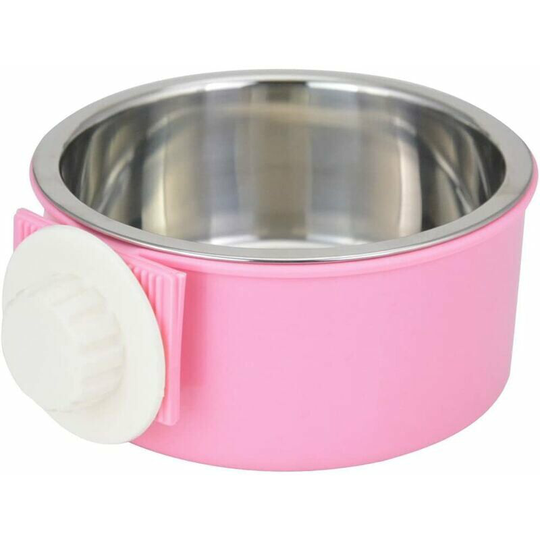 Bowl Food Bowls For Dog Cat Stainless Steel Pets Feeder 2 In 1 Hanging Bowl Fix Cage Mount For Small Pets Dog Cat Rabbit Bird