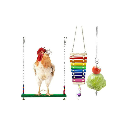 Thsinde - Parrot bites fruit xylophone swing toy 3-piece set