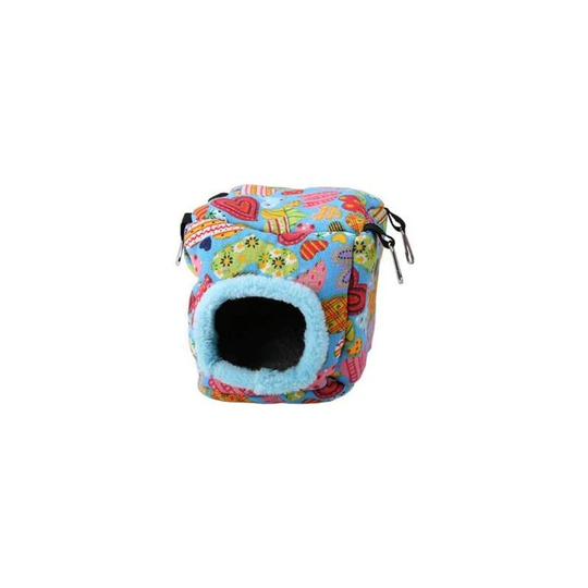 Plush Bird nest, Winter Warm Plush Birds nest House Hanging Linen Animal Cave Bed Toy Parakeet Cockatiel Conure Cockatoo (XL-Peach Heart)