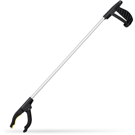 Relaxdays - Grip & Grab Aid, Leaf Grabber, Helping Hand Reacher, Grabbing Aid For Seniors, 76 cm, Aluminium, Black/Silver