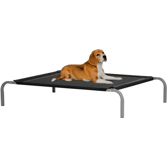 Cooling Pet Bed Elevated Dog Bed with Non-slip Pads for Large Medium Dogs - Black - Pawhut