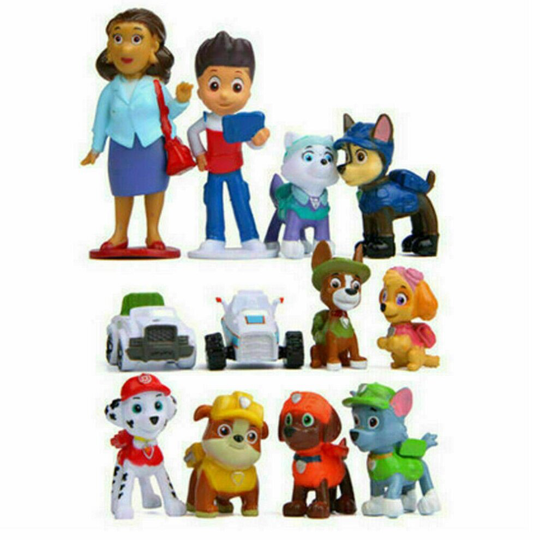 12PCS Paw Patrol Dog Puppy Rescue Character Toys Figurines Cake Topper Kids Gift