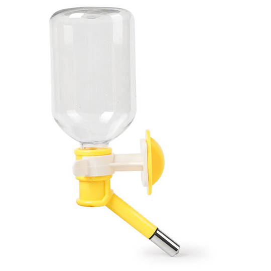 Muff - No-Drip Pet Water Dispenser,Dog Kennel Cage Water Bottle Drinker Kettle can be Raised and Lowered (Yellow)