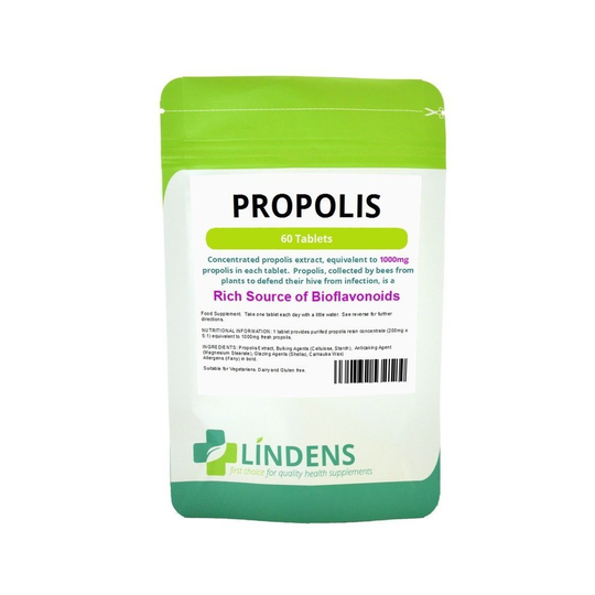 (1 Pack - 60 Tablets) Bee Propolis 1000mg 60 Tablets Bees Natural Rich Source Bioflavonoids
