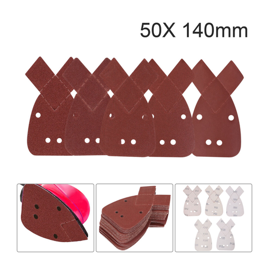 50 Pcs 140mm Mixed Grit Mouse Sanding Sheets to Fit Decker Detail