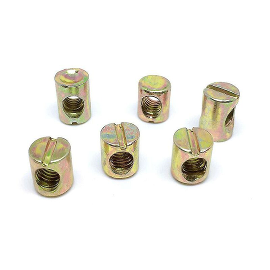 Naxunnn - Color Galvanized Two-in-one Furniture Horizontal Connection Hole Nut One word Groove Hammer Mother Cylindrical Hammer Mother Positive Hole