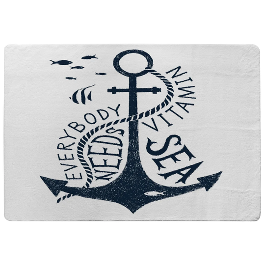 Eaton Everybody Needs Vitamin Sea Designer Shaggy White/Black Rug