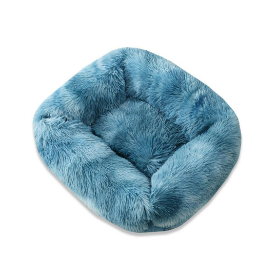 (Blue, L) Dog Cat Warm Bed Fluffy Washable Kitten Puppy Pet Cushion Calming Nest Mattress