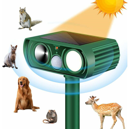 Heguyey - 2X Outdoor Repellent Animal Repellent led Light Waterproof Ultrasonic Solar Garden for Cats Dogs Birds