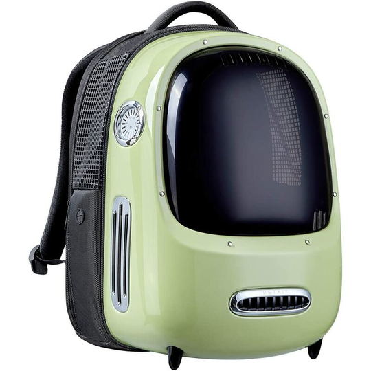 Pet Backpack Travel Backpack For Cat Integrated Fan Puppy Lighting Backpack Ventilation Backpack For Pet Backpack Comfortable Outdoor Green