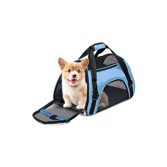 Litzee - Pet Travel Carrier Bag, Portable Foldable Pet Sleeve Comfort Sleeve Approved for Small Dogs, Cats and Puppies Small Animal-43 x 20 x 28 cm