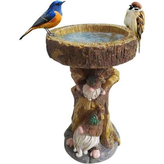 Bird Feeder, Resin Birth Bath Pond, Garden Gnome Decor, Outdoor Bird Feeder, Bird Feeder