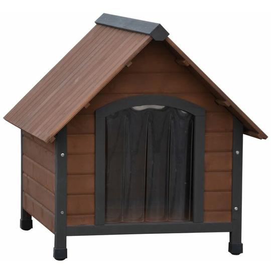 @Pet Dog House with Plastic Flaps Rustique Brown 102x82x87 cm @Pet - Brown