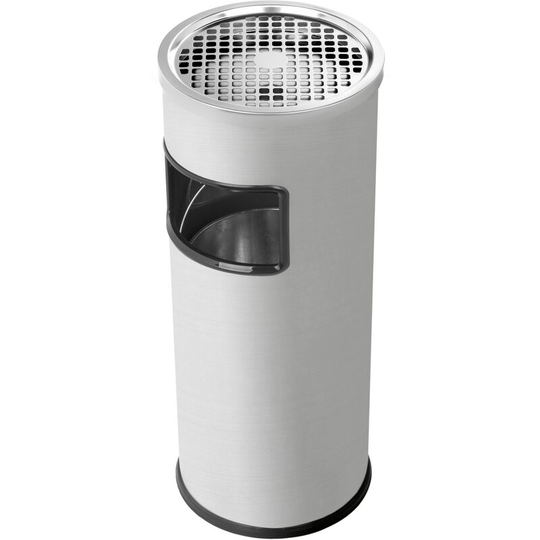 Primematik - Circular standing bin with stainless steel ashtray