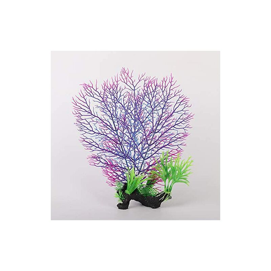 Bearsu - Artificial Plastic Aquatic Plants for Aquarium Purple