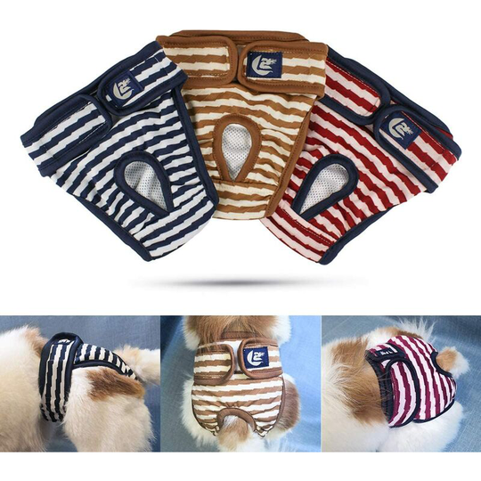 Dog Diapers (Pack of 3) Washable Female Dog Pants Comfortable Warmth for Female Pets, Dogs, Puppies