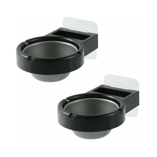 Betterlifegb - Outdoor Wall Ashtray,Betterlife Bathroom Wall Ashtray,Desktop Ashtray,Stainless Steel Ashtray,Bathroom Ashtray, 2Pcs Black