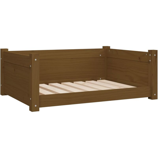 Dog Bed Honey Brown 75.5x55.5x28 cm Solid Pine Wood Vidaxl Brown