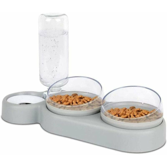 Deckon - Elevated Cat Bowl Set Double Anti Vomiting Cat Bowl Inclined Kitten Bowl Wet and Dry Food Bowl for Cats and Puppies